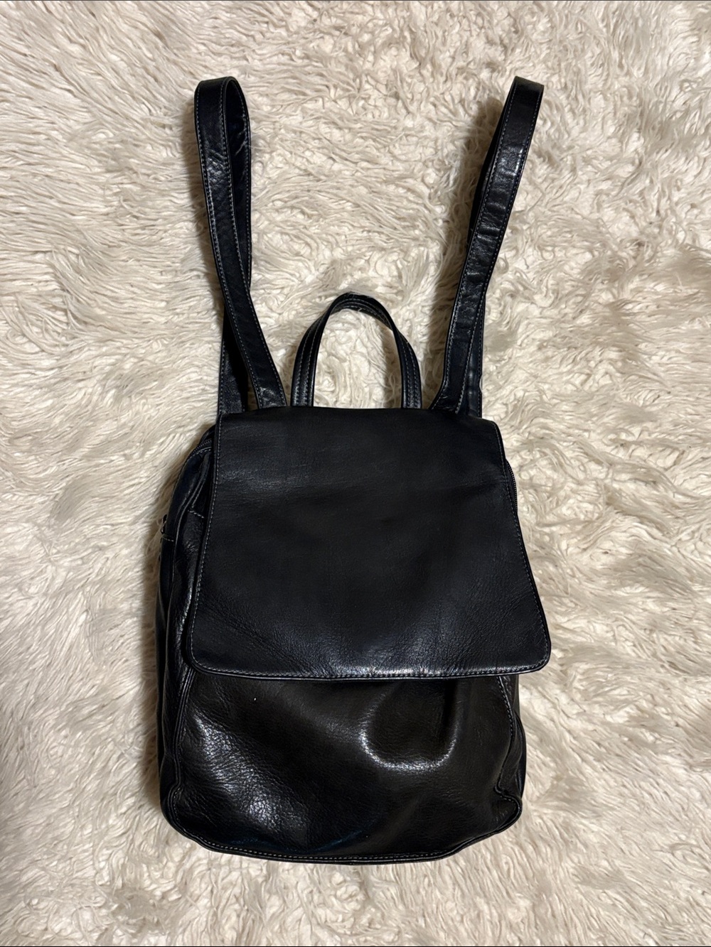 Tignanello Black Leather Backpack 🎒